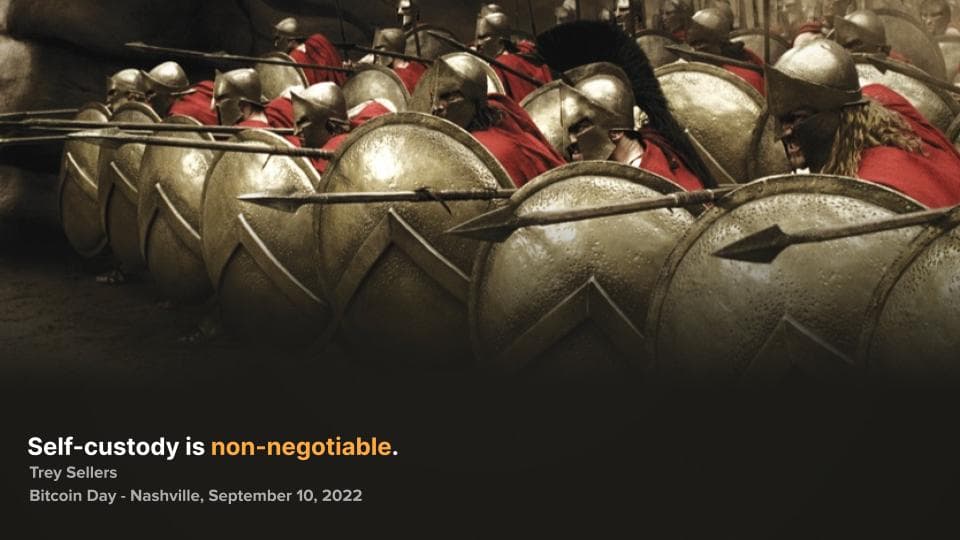 Self-custody is non-negotiable